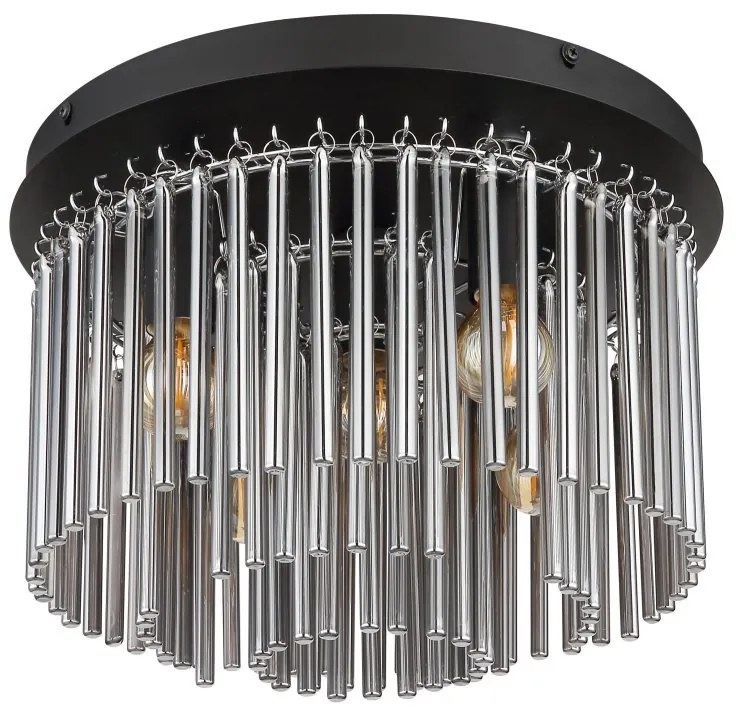 Plafoniera design modern GORLEY negru, fumuriu