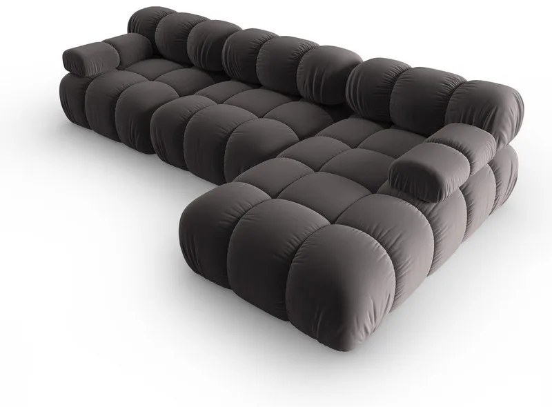 Canapea gri închis cu tapițerie din catifea 285 cm Bellis – Micadoni Home