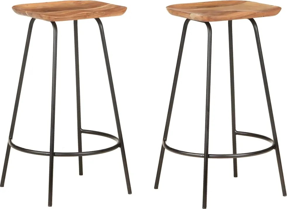 vidaXL Scaune de bar, 2 buc., lemn masiv de acacia