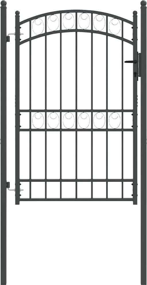 vidaXL Poartă de gard Gri 200 x 100 cm Oțel vopsit în pulbere