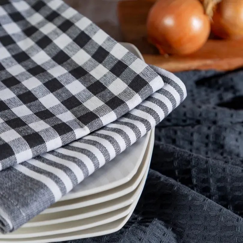 Set de 3 prosoape de bucătărie din bumbac gri Lățime: 50 cm | Lungime: 70 cm