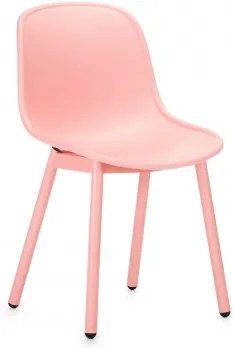 Scaun din plastic, cu picioare metalice Odyn Pink, l57xA54xH78cm