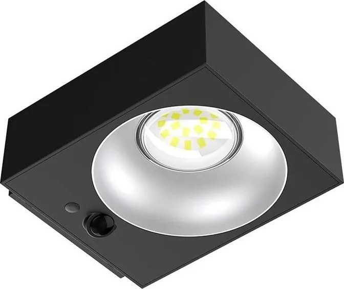Viking - Aplica de perete solară LED cu senzor, reglabilă, 2W/3,7V, IP65, 4000K