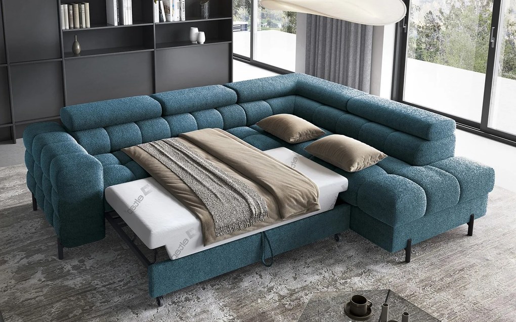Colțar lemn masiv Ferry Extensibil Material Amore 40, 276 × 72 × 200 cm