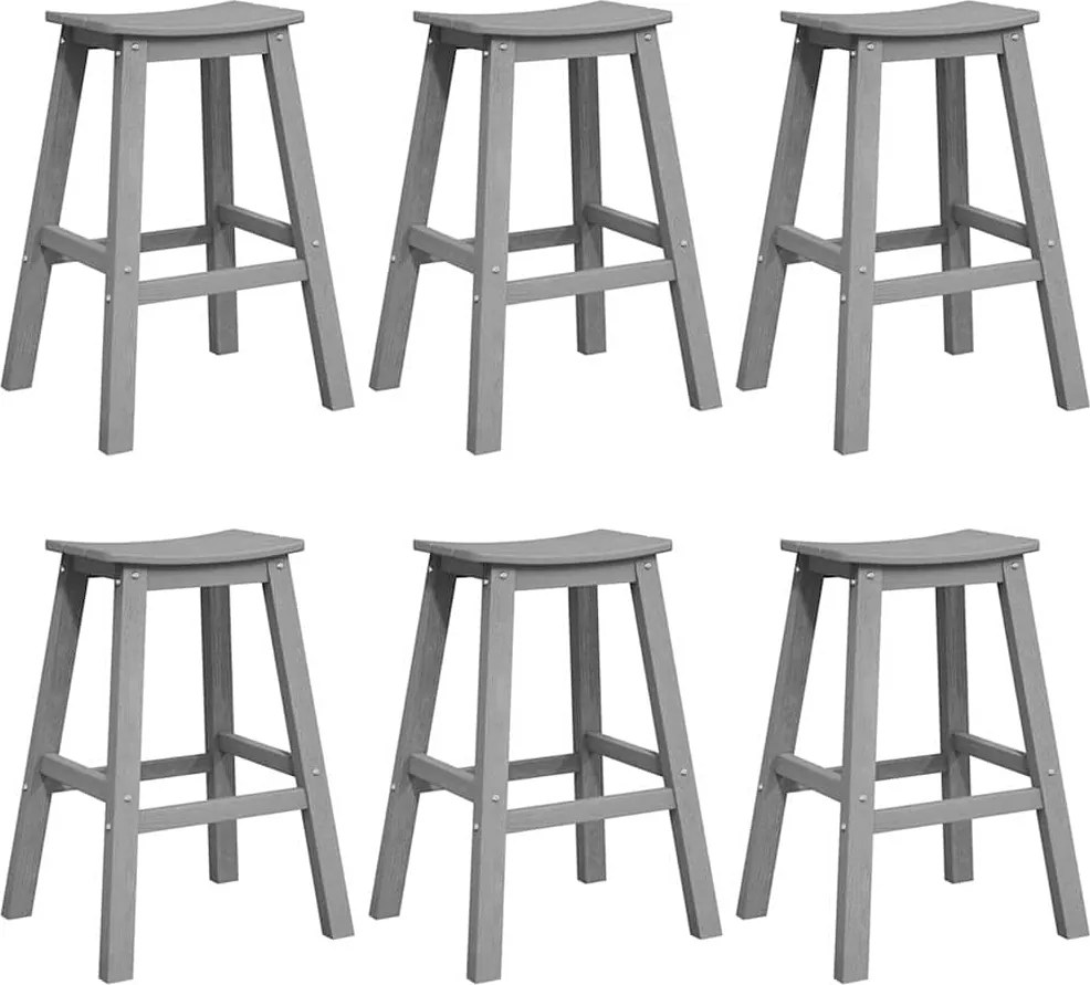 vidaXL Set bar de grădină 6 pcs Gri deschis HDPE