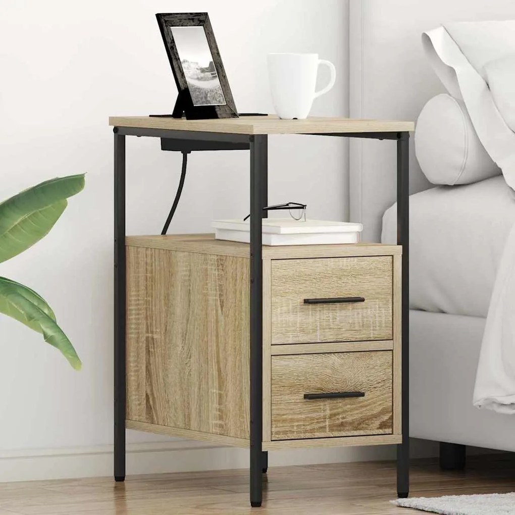 vidaXL Dulap de noapte Stejar sonoma 30 x 48 x 61 cm Lemn compozit