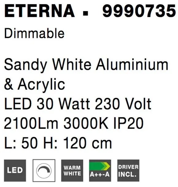 Lustra suspendata LED dimabila design modern ETERNA alb NVL-9990735