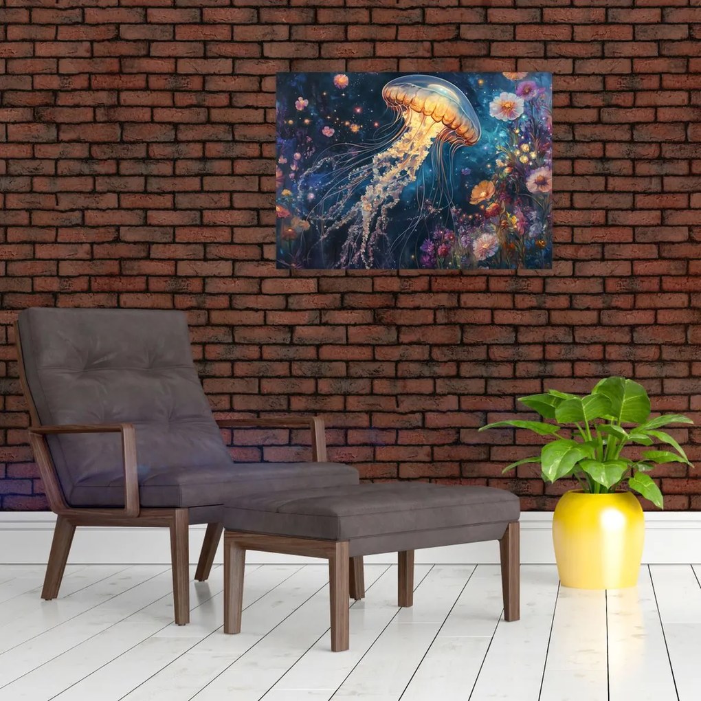 Tablou pe sticlă - Meduză magică (70x50 cm)