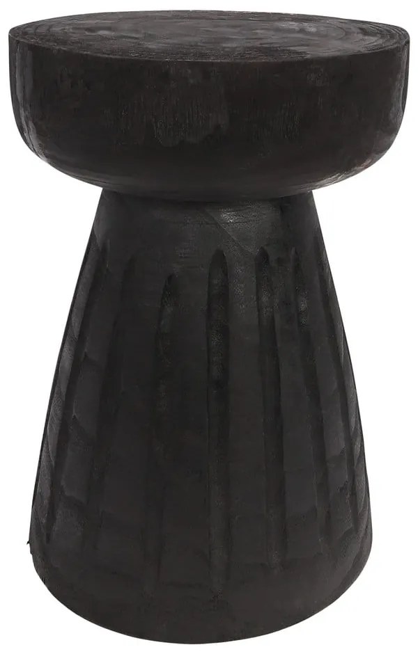 Taburet din lemn paulownia pentru grădină WOOOD Borre, negru