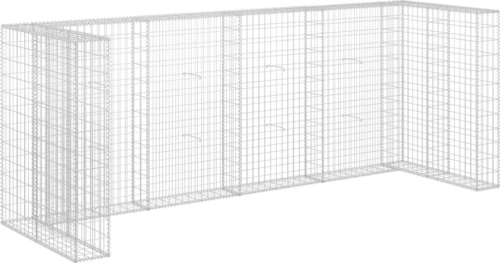 vidaXL Perete gabion pentru pubele, 320x100x120 cm, oțel galvanizat