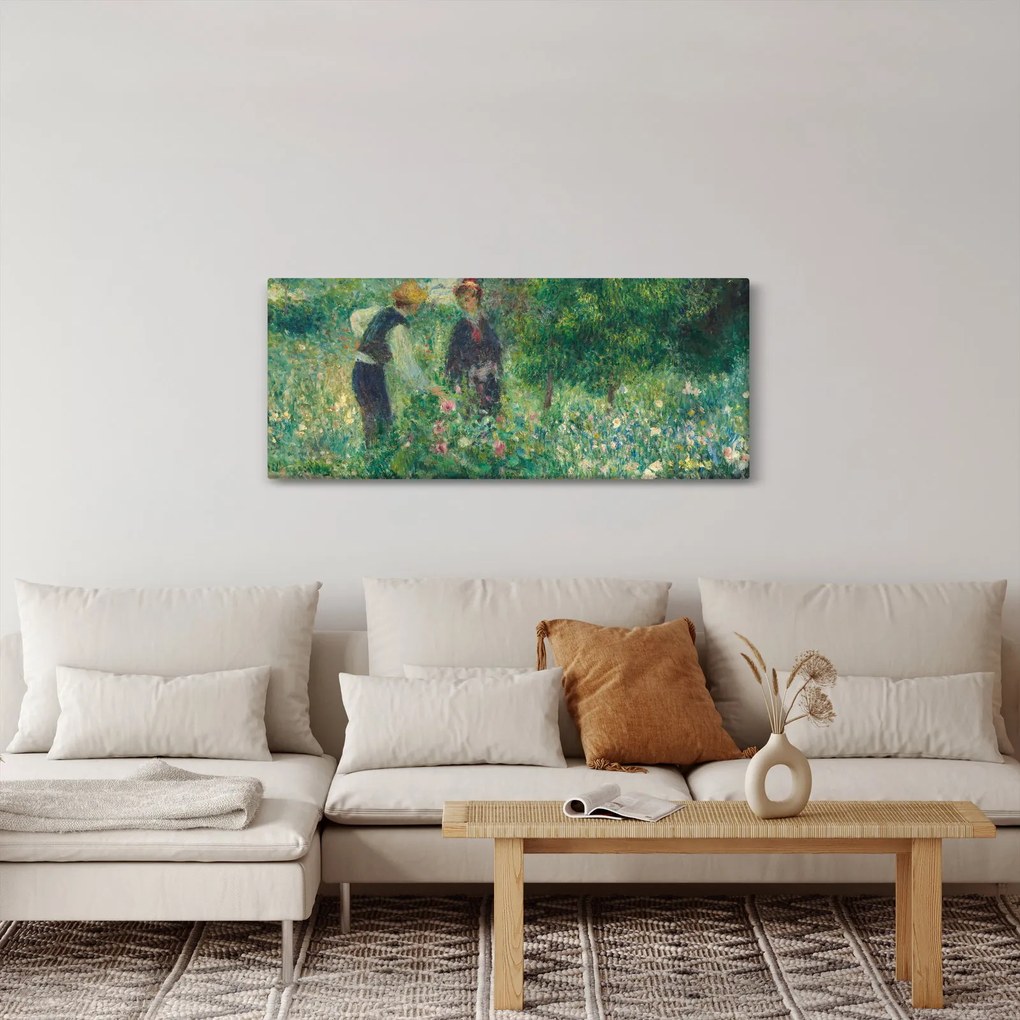 Tablou - Auguste Renoir, Picking Flowers, reproducere (120x50 cm)
