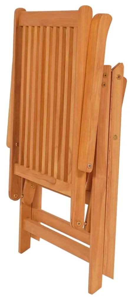 Scaun de gradina cu perna gri, lemn masiv de tec 1, Gri