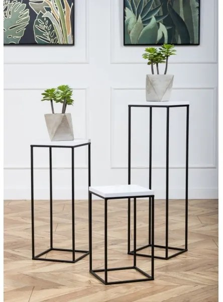 Suport flori BASICLOFT 40x24 alb/negru