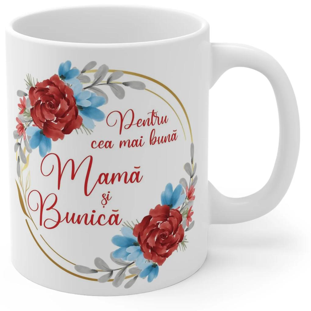 Cana Ceramica "Pentru cea mai buna Mama si Bunica", 330 ml, Alb