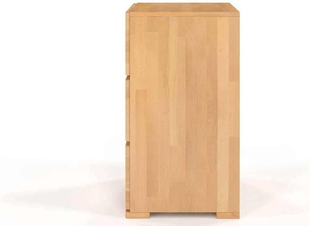 Comodă lemn masiv TerraCraft Fag 3 Sertare, 60 × 45 × 81 cm - Natural