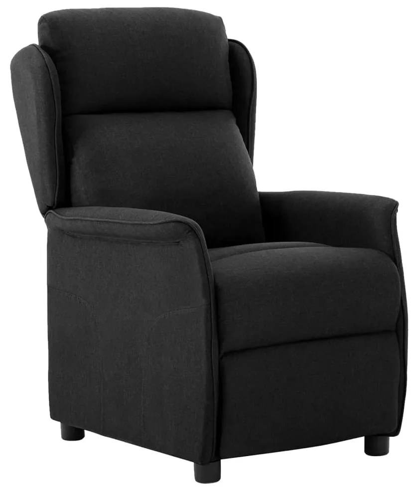 3073618 vidaXL Fotoliu rabatabil electric, negru, material textil