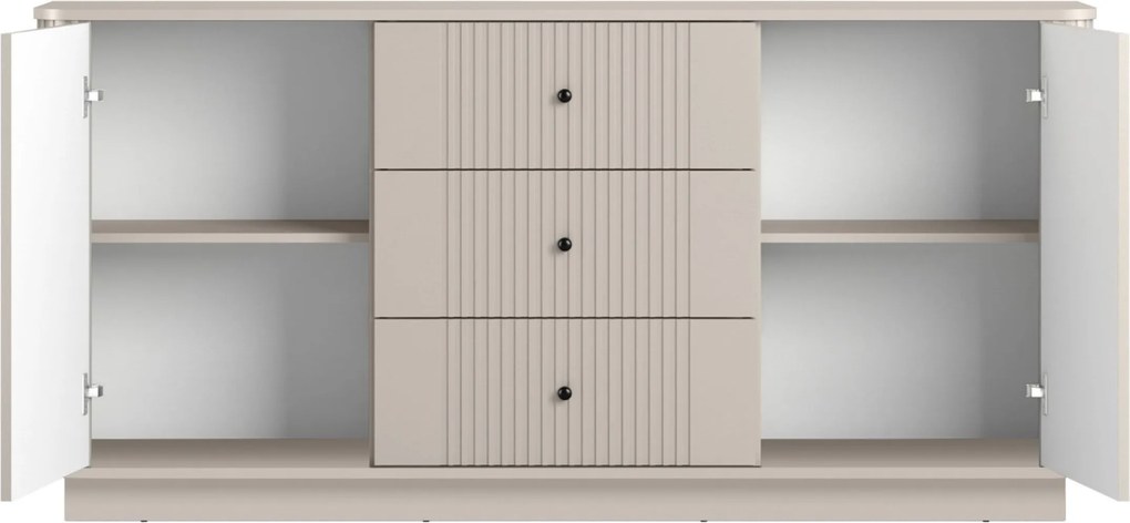 Comodă cu sertare Vesper 160 cm - cașmir / mânere negre