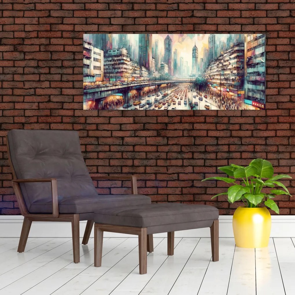 Tablou - Viața din marele oraș (120x50 cm)