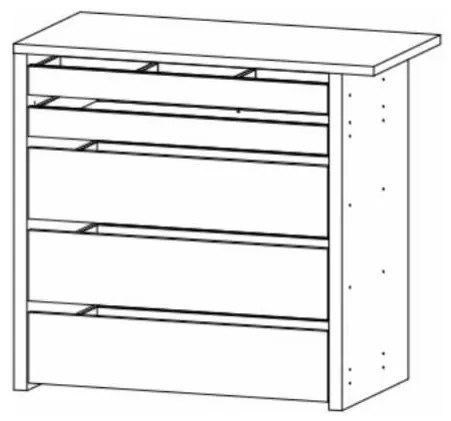Caseta cu 5 sertare 88x81cm