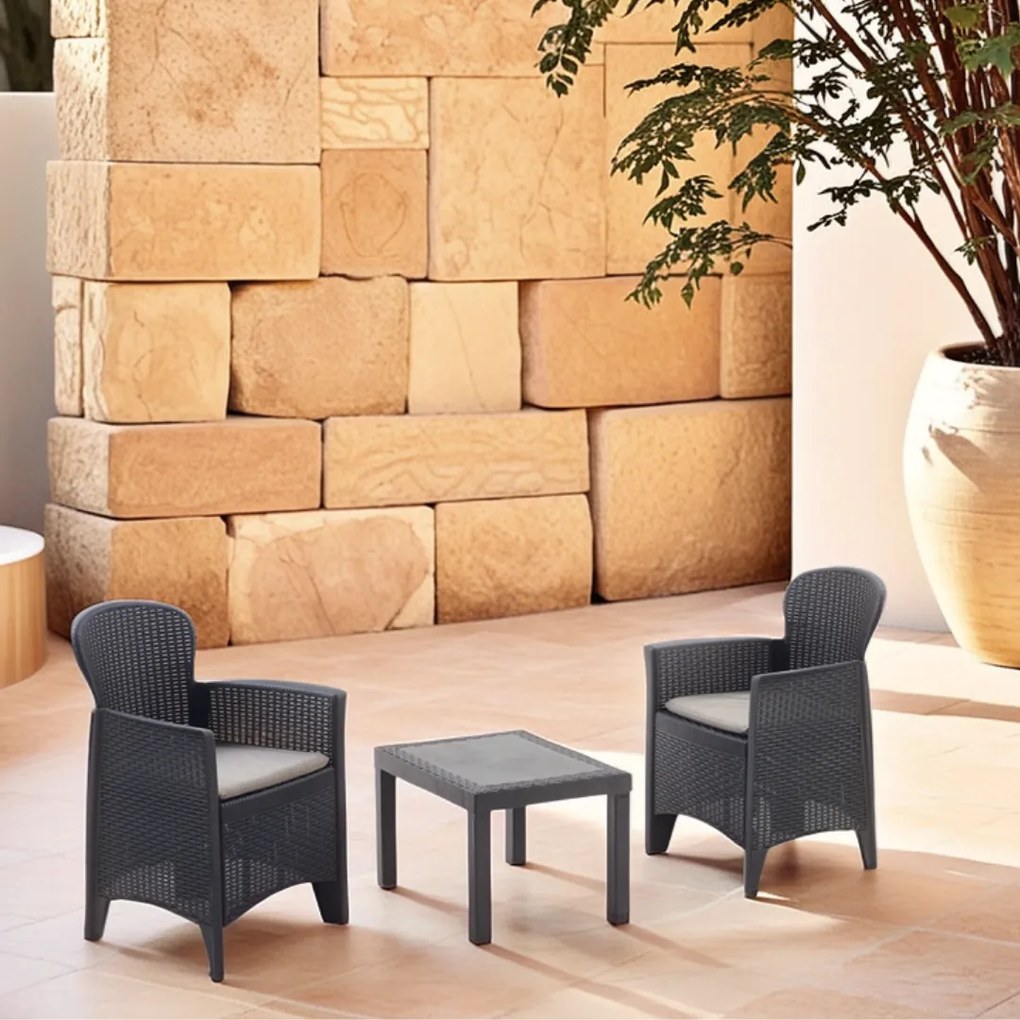 Set grădină AKITA, 3 piese, antracit I.P.A.E-Progarden