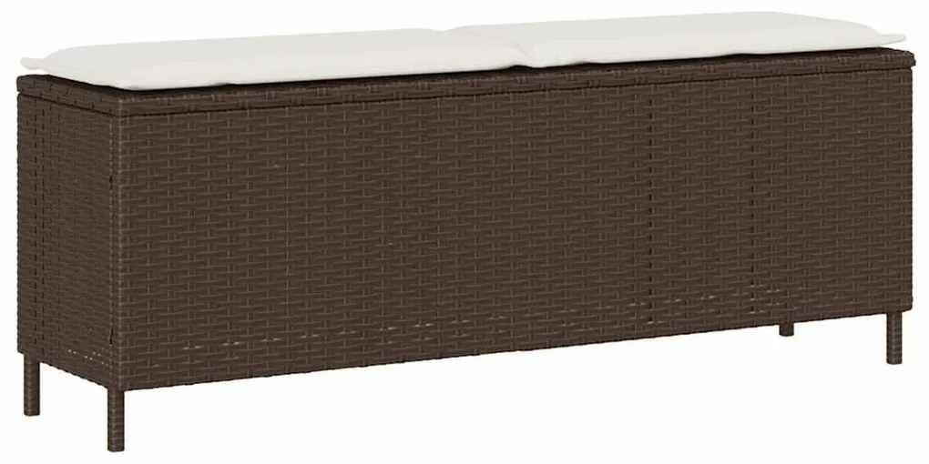 vidaXL Bancă de grădină cu pernă, maro,110x30x40,5 cm, poliratan