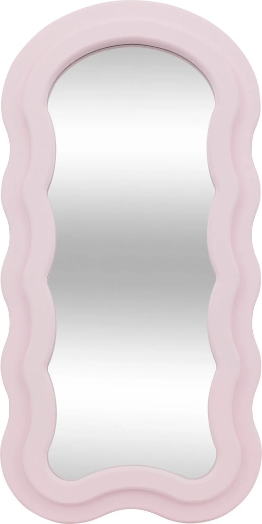 Oglindă cu ramă roz cu volănaș AYNA, 30 x 60 cm