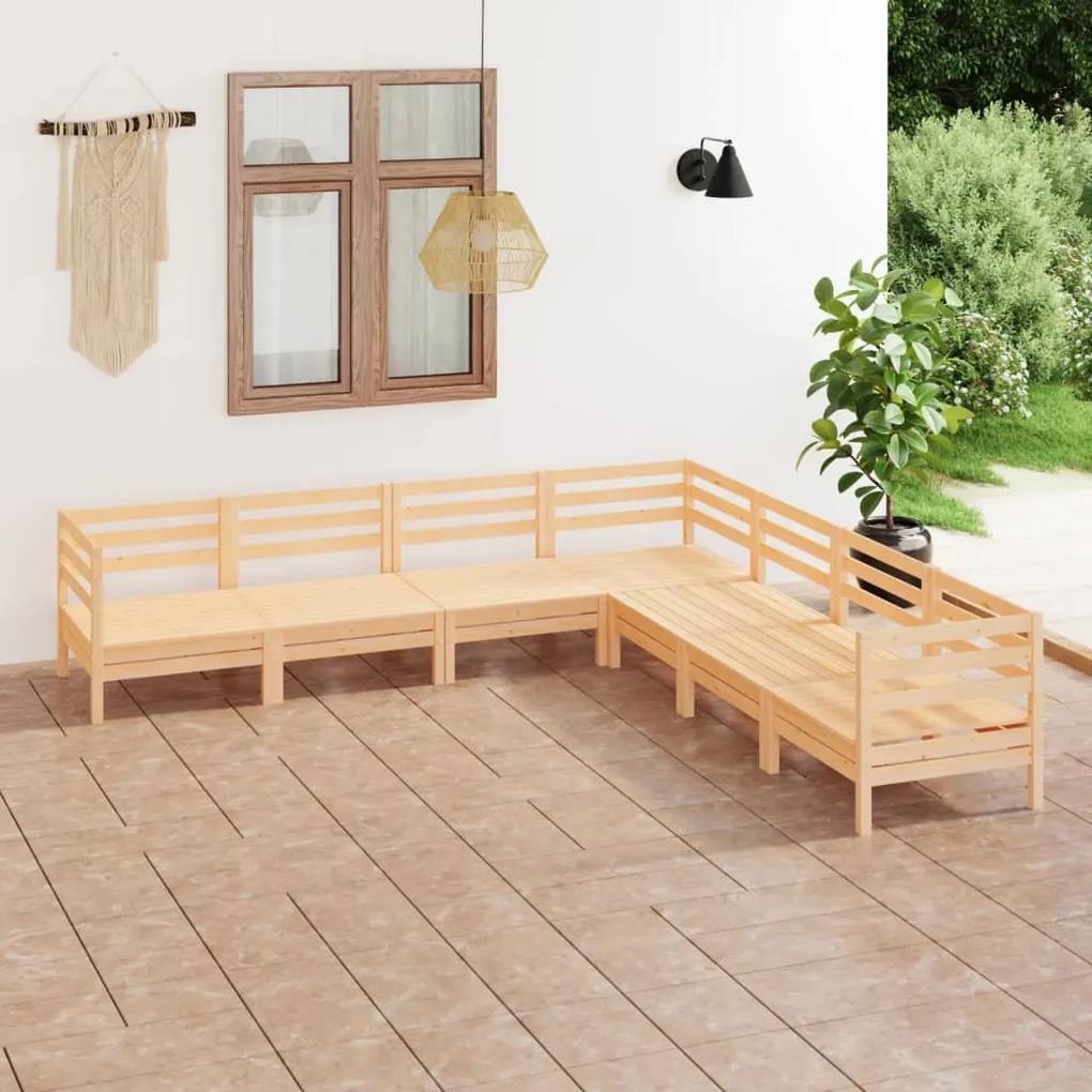 3083094 vidaXL Set mobilier de grădină, 7 piese, lemn masiv de pin