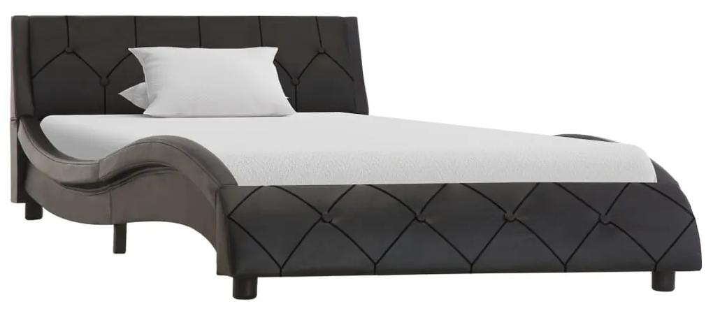 285630 vidaXL Cadru de pat, negru, 90 x 200 cm, piele artificială