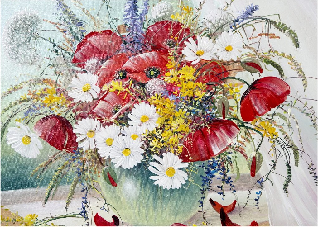 Tablou - Vază cu flori sălbatice (70x50 cm)