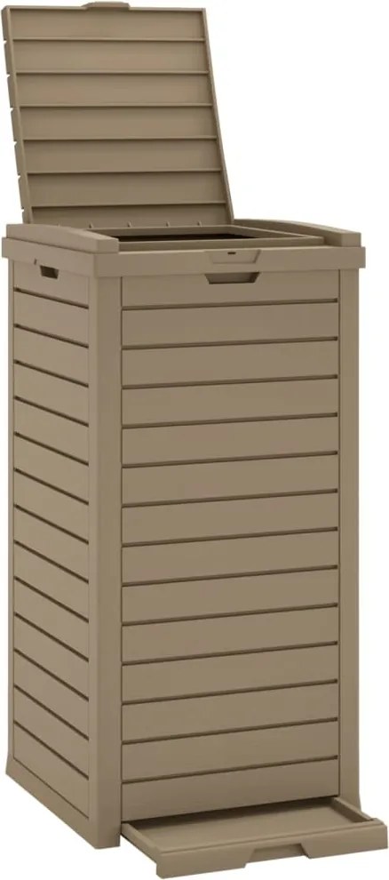 vidaXL Coș de gunoi de exterior maro deschis 41x41x86 cm polipropilenă