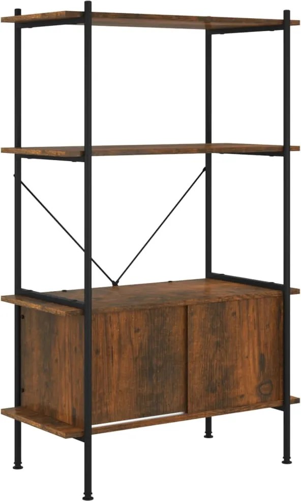 vidaXL Unitate rafturi cu 4 niveluri și dulap, 80x40x130 cm oțel&lemn