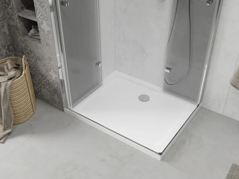Mexen Lima Duo cabină de duș pliabilă 80 x 70 cm, transparentă, crom + cadă de duș plată - 856-080-070-01-02-4010