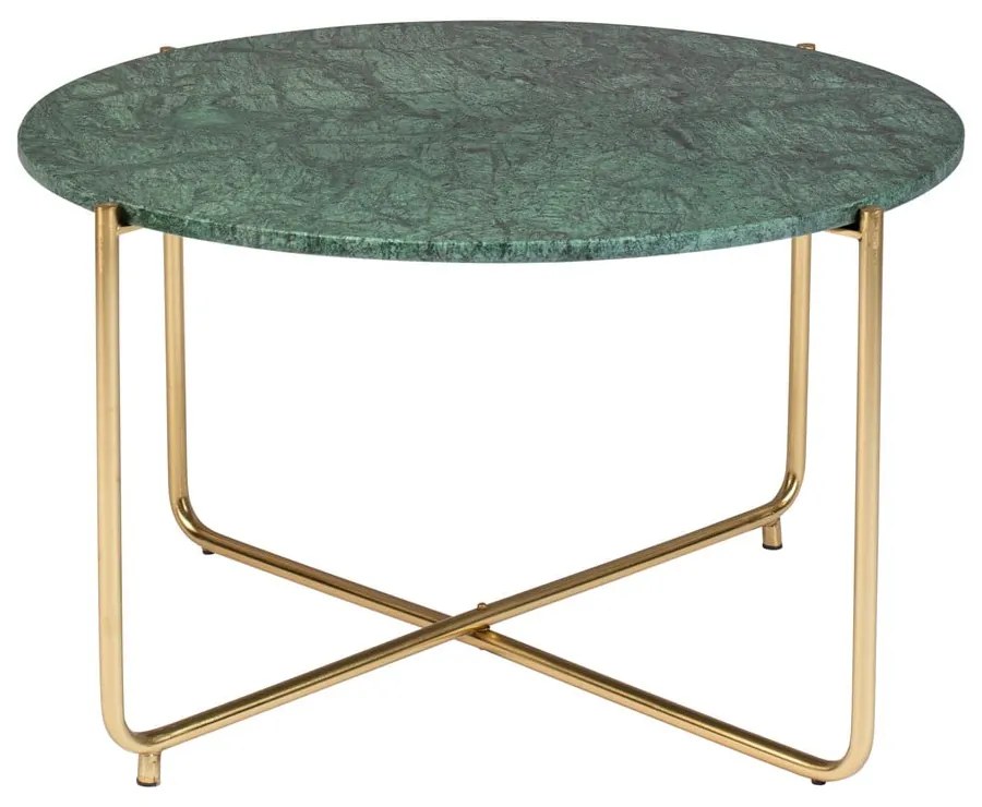 Măsuță de cafea verde/aurie rotundă cu blat din marmură ø 70 cm Timpa – White Label