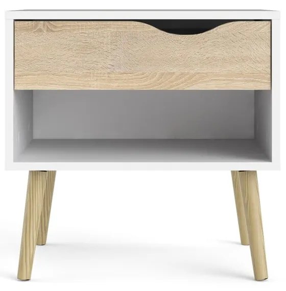 Noptieră albă/în culoare naturală Oslo – Tvilum