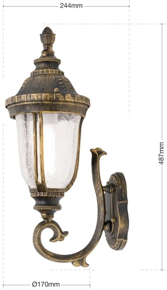 Aplica perete iluminat exterior IP23 August AL 11-1120/1 Patina/aufw OR