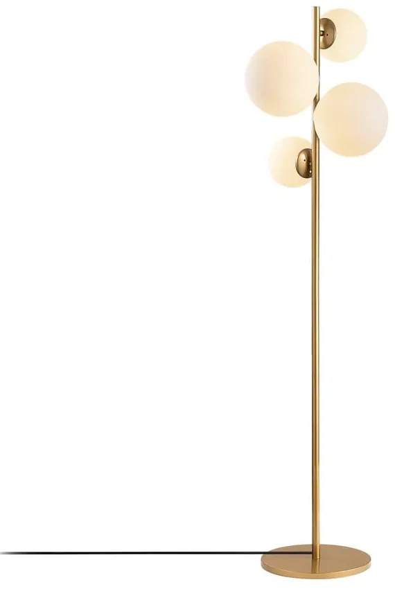 Lampadar auriu cu abajur din sticlă (înălțime 162 cm) Fazli – Opviq lights