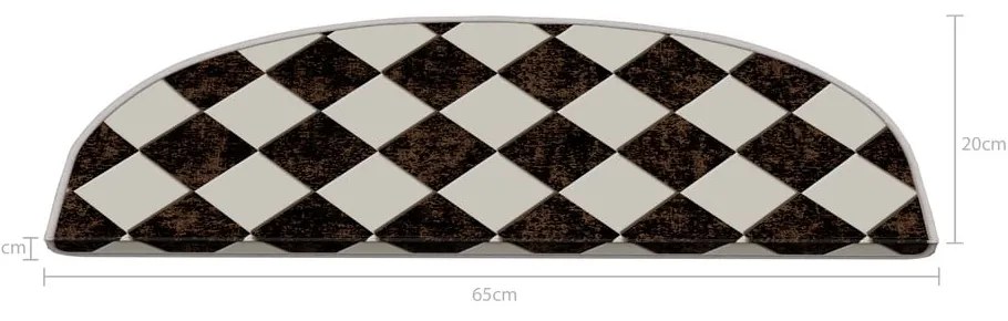 Covorașe pentru scări negre-albe 16 buc. 20x65 cm Chess Board – Vitaus