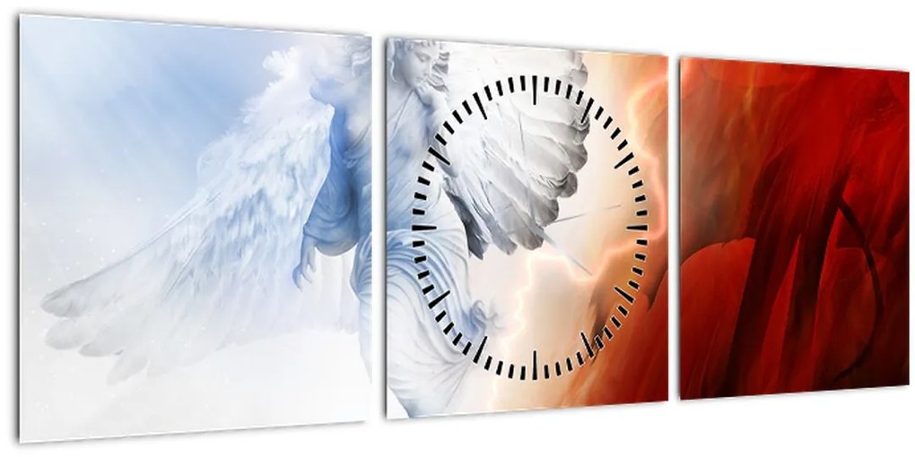 Tablou - Binele și răul (cu ceas) (90x30 cm)