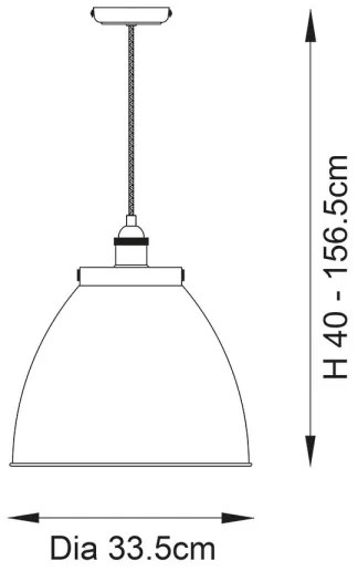 Endon 98744 - Lustră suspendată pe cablu FRANKLIN 1xE27/10W/230V, alamă