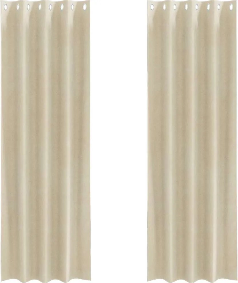 vidaXL Perdele opace 2 pcs Crem 140 x 260 cm Catifea