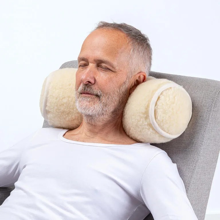 Pernă relaxantă din lână de oaie, cilindru
