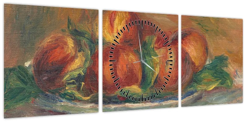 Tablou - Auguste Renoir, Peaches on a  Plate, reproducere (cu ceas) (90x30 cm)