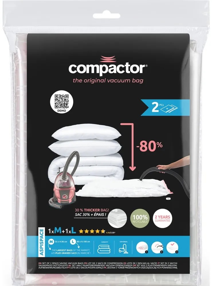 Saci de vidat 2 buc. Premium Valve M/L – Compactor