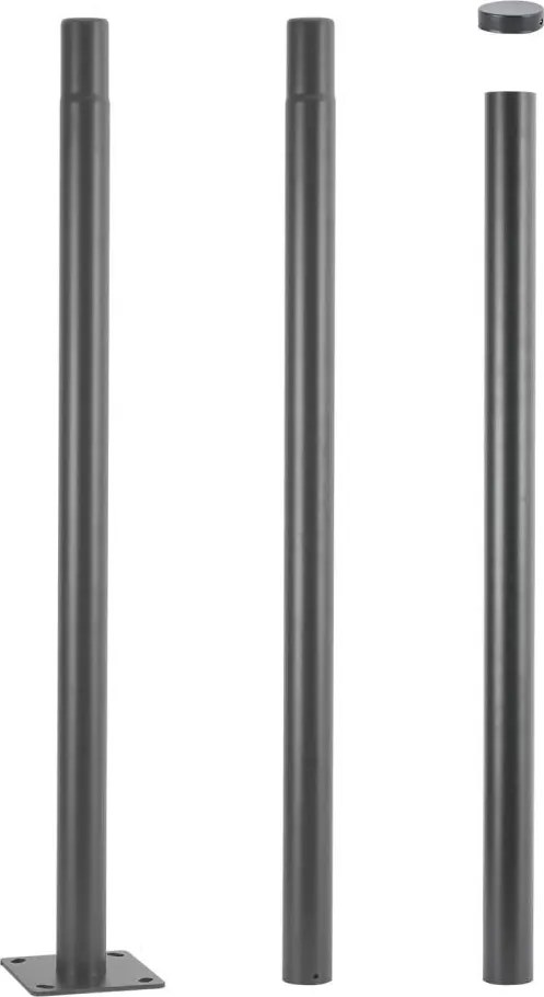 Brilagi - Tijă metalică pentru stâlp de iluminat exterior, 3 m, diametru 58 mm, gri