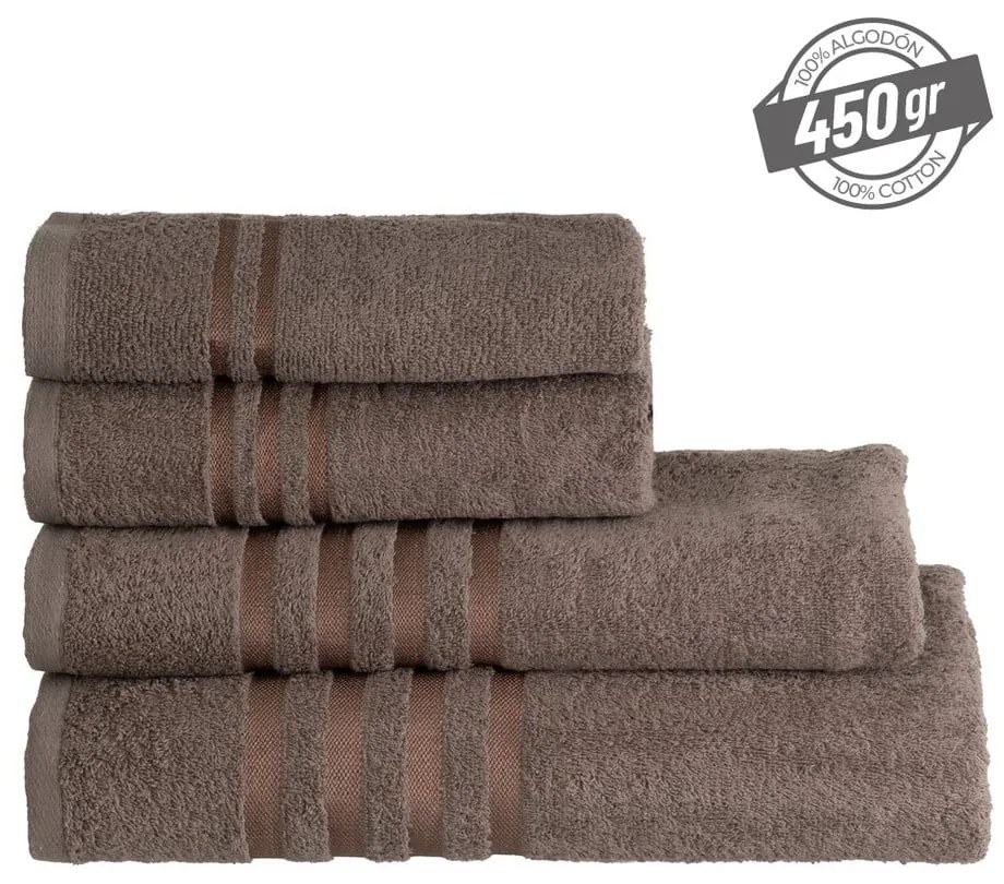 Prosop maro din bumbac din frotir 50x100 cm Simple – Casa Selección