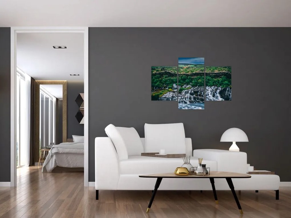 Tablou cu cascade în natură (90x60 cm)
