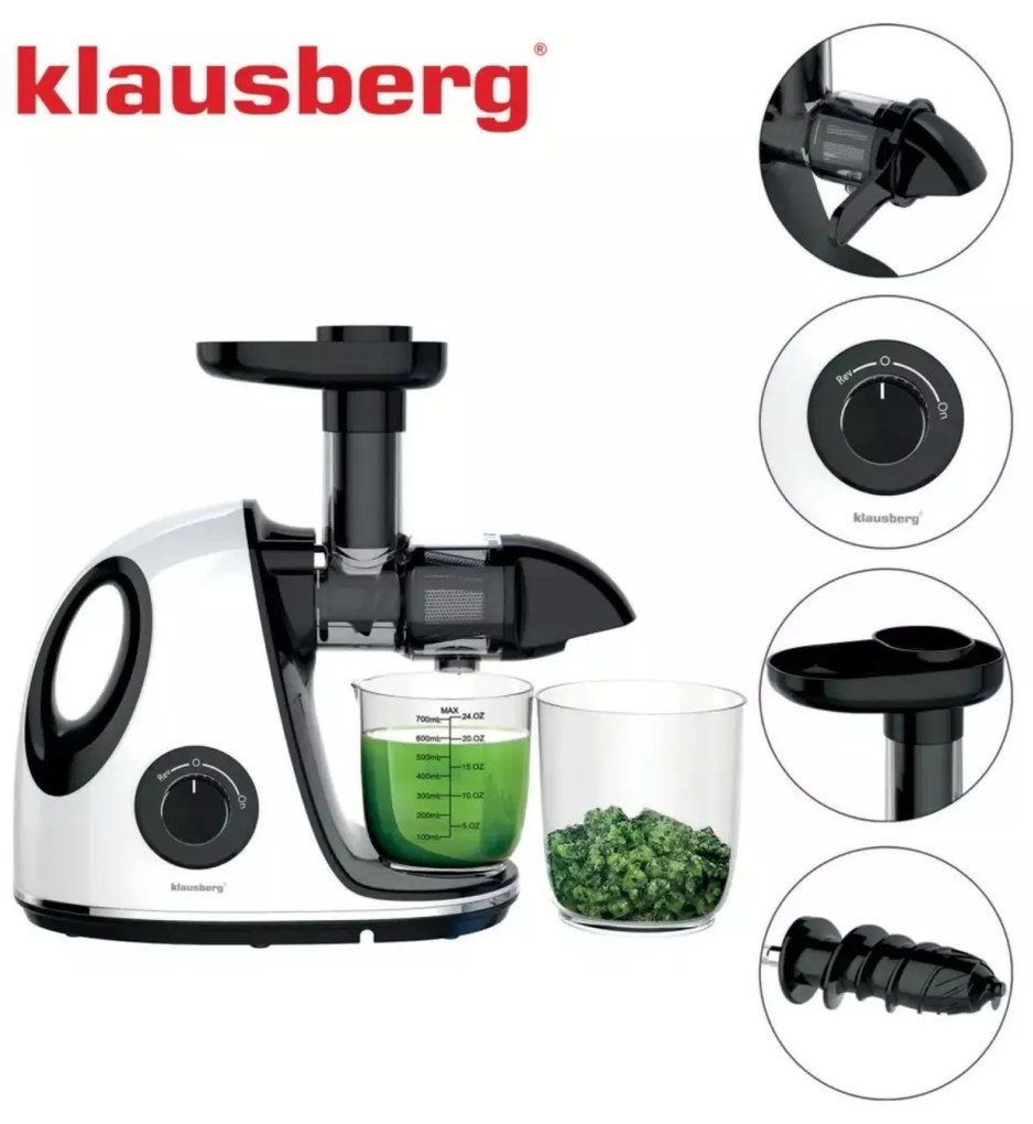 Storcator de fructe cu rotație lentă Klausberg KB7864, alb
