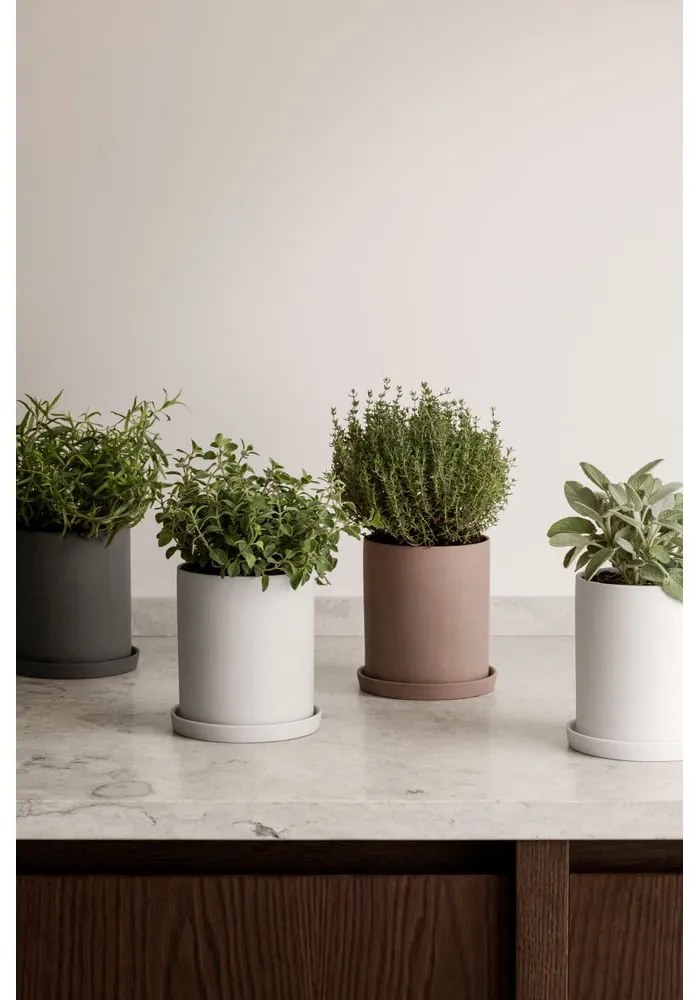 Ghiveci din porțelan Blomus Nona, gri