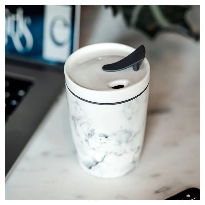 Cană de voiaj din porțelan Villeroy &amp; Boch Like To Go, 290 ml, gri - alb