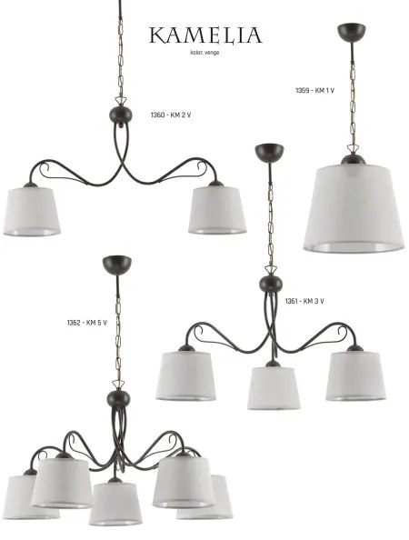 Jupiter 1362 - KM 5 V - Candelabru KAMELIA 5xE27/60W/230V pe lanț